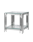 Журнальный столик Stool group ГЭТСБИ, 55х55, прозрачное стекло, сталь серебро