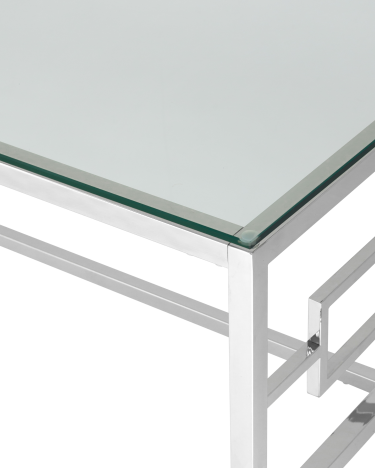 Журнальный стол Stool group БРУКЛИН, 120х60, прозрачное стекло, сталь серебро
