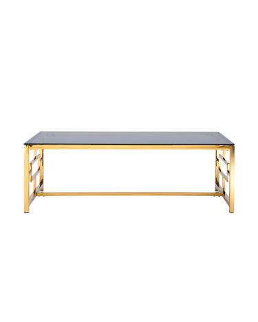 Журнальный стол Stool group БРУКЛИН, 120*60,  стекло smoke, сталь золото