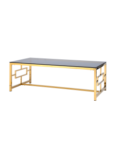 Журнальный стол Stool group БРУКЛИН, 120*60,  стекло smoke, сталь золото