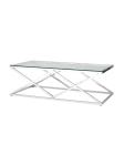 Журнальный стол Stool group ИНСИГНИЯ, 120х60,  прозрачное стекло, сталь серебро