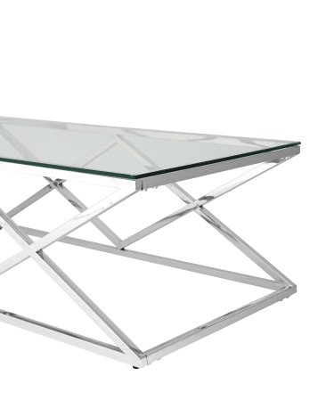 Журнальный стол Stool group ИНСИГНИЯ, 120х60,  прозрачное стекло, сталь серебро