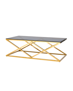 Журнальный стол Stool group ИНСИГНИЯ, 120*60, стекло smoke, сталь золото