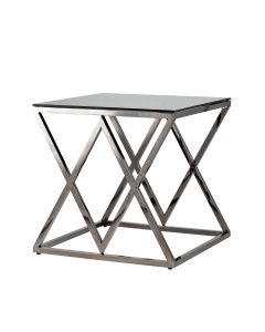 Журнальный стол Stool group ИНСИГНИЯ, 55*55, стекло smoke, сталь тёмный хром