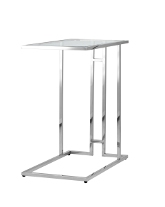 Журнальный столик Stool group 50х32 БОСТОН, прозрачное стекло, сталь серебро