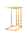 Журнальный столик Stool group 50х32 БОСТОН, стекло smoke, сталь золото