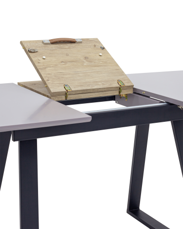 Стол обеденный Stool group Детройт, раскладной, 120-160х80, серый