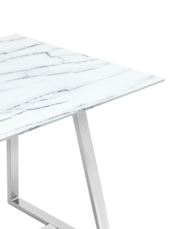 Стол обеденный Stool group Даллас 160*90 белый стеклянный