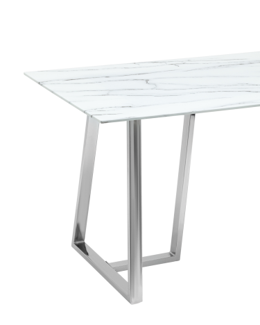 Стол обеденный Stool group Даллас 160*90 белый стеклянный