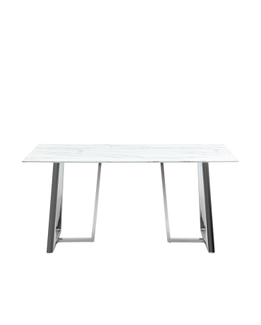 Стол обеденный Stool group Даллас 160*90 белый стеклянный