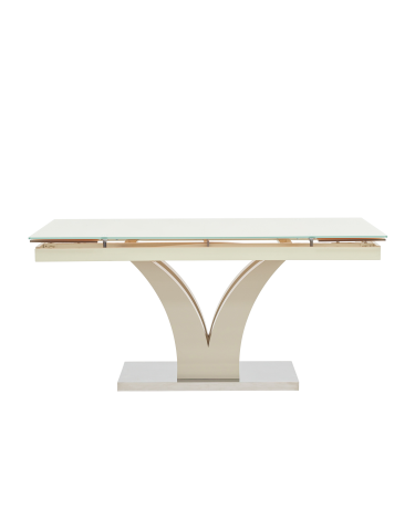 Стол обеденный Stool group Верона, раскладной, 160-220х90, глянцевый бежевый