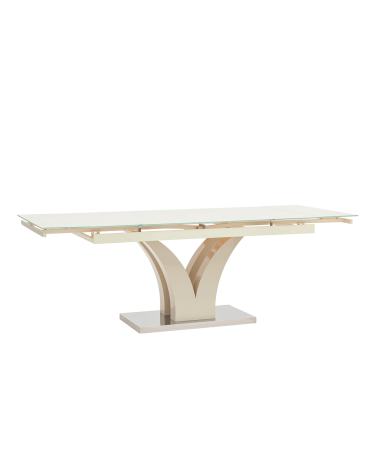 Стол обеденный Stool group Верона, раскладной, 160-220х90, глянцевый бежевый