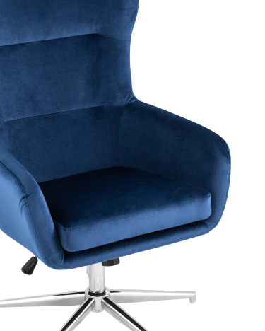 Кресло Stool group Артис, велюр королевский синий, с высокой спинкой и регулировкой высоты