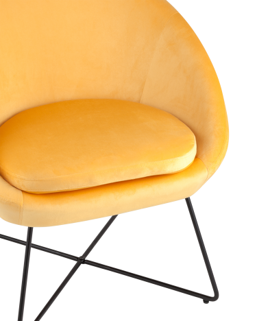 Кресло Stool group Колумбия, вельвет, оранжевый