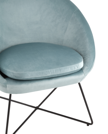 Кресло Stool group Колумбия, вельвет, пыльно-голубой