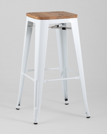 Стул барный Tolix Wood Белый глянцевый