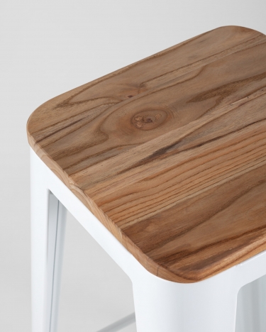 Стул барный Tolix Wood Белый глянцевый