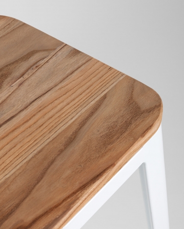 Стул барный Tolix Wood Белый глянцевый