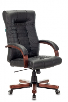 Кресло руководителя Бюрократ KB-10WALNUT/B/LEATH