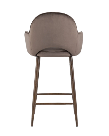 Стул полубарный Stool group Венера с подлокотниками, диамант велюр коричневый