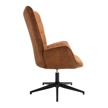 Кресло Stool group Ирис, вращающееся, искусственная замша, коричневая
