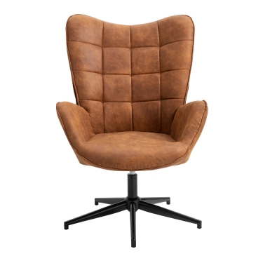 Кресло Stool group Ирис, вращающееся, искусственная замша, коричневая