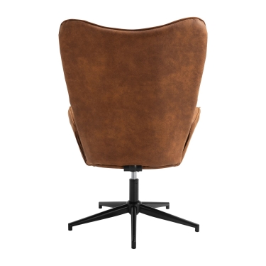 Кресло Stool group Ирис, вращающееся, искусственная замша, коричневая