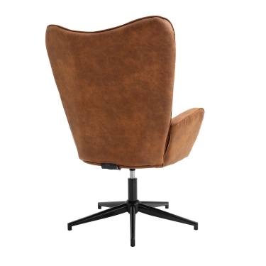Кресло Stool group Ирис, вращающееся, искусственная замша, коричневая
