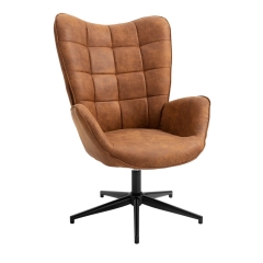 Кресло Stool group Ирис, вращающееся, искусственная замша, коричневая