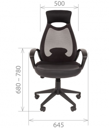 Кресло для руководителя CHAIRMAN 840 black Сетчатый акрил/оранжевый