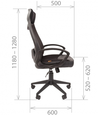 Кресло для руководителя CHAIRMAN 840 black Сетчатый акрил/оранжевый