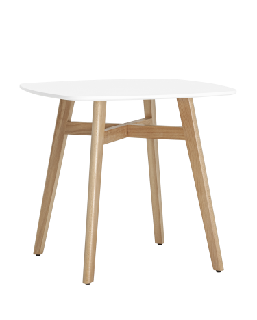Стол обеденный Stool group Target 80*80, белый, ножки бук