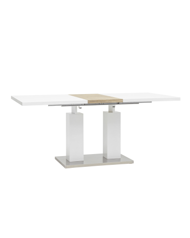 Стол обеденный раскладной, Stool group Сиэтл, 140-180х90, глянцевый белый