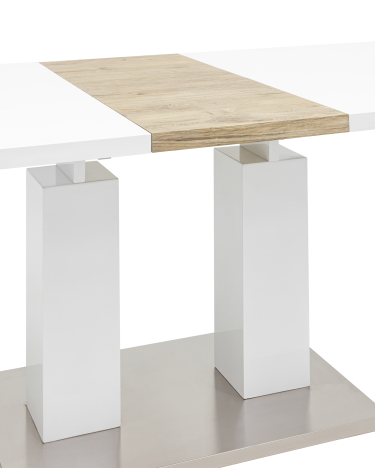 Стол обеденный раскладной, Stool group Сиэтл, 140-180х90, глянцевый белый