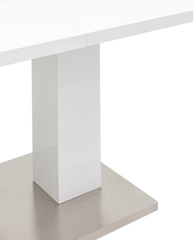 Стол обеденный раскладной, Stool group Сиэтл, 140-180х90, глянцевый белый