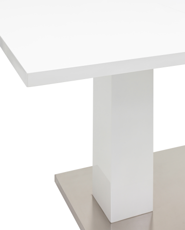 Стол обеденный раскладной, Stool group Сиэтл, 140-180х90, глянцевый белый