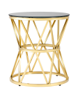 Журнальный столик Stool group ВИВА, 50х50, стекло черное, сталь золото