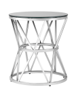 Журнальный столик Stool group ВИВА, 50х50 стекло черное, сталь серебро 