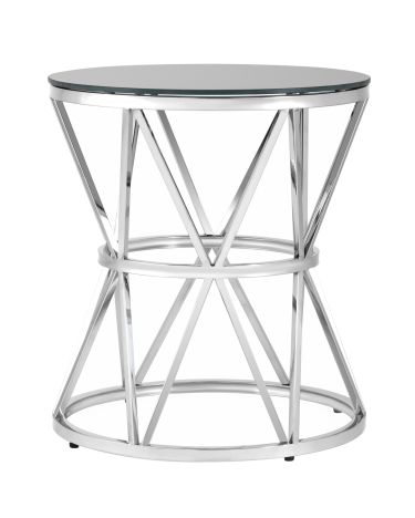 Журнальный столик Stool group ВИВА, 50х50 стекло черное, сталь серебро 