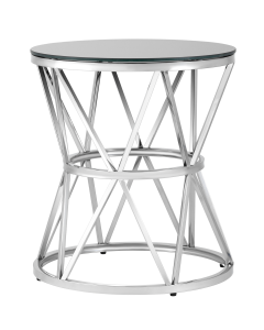 Журнальный столик Stool group ВИВА, 50х50 стекло черное, сталь серебро 