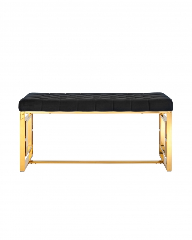 Банкетка-скамейка Stool group БРУКЛИН, вельвет черный, сталь золото