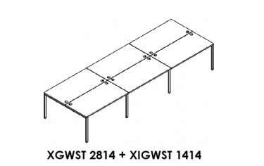 Составная рабочая станция XTEN GLOSS XGWST 2814 + XIGWST 1414 Белая