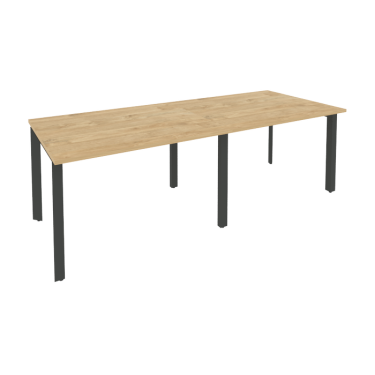 Стол переговорный 2 столешницы ONIX O.MP-PRG-2.2 Тиквуд Светлый/Антрацит