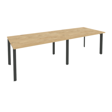 Стол переговорный 2 столешницы ONIX O.MP-PRG-2.3 Тиквуд Светлый/Антрацит