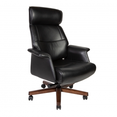 Кресло руководителя Норден Вагнер А2067 black leather кожа черный