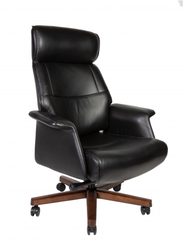 Кресло руководителя Норден Вагнер А2067 black leather кожа черный