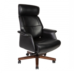 Кресло руководителя Норден Вагнер А2067 black leather кожа черный