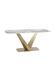 Обеденный стол Stool group Аврора 160x90 Белый мрамор