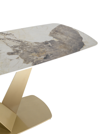 Обеденный стол Stool group Аврора 160x90 Белый мрамор