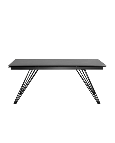 Обеденный стол раскладной Stool group Пандора 160-240х90 Черный мрамор